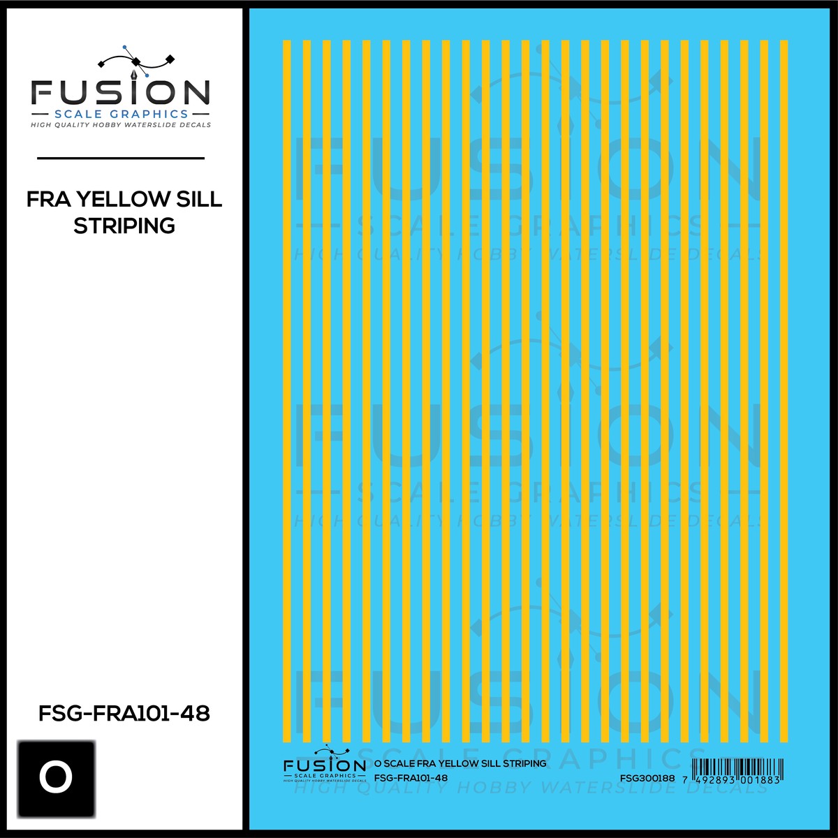 O Scale FRA Yellow Safety Sill Striping Decal Set