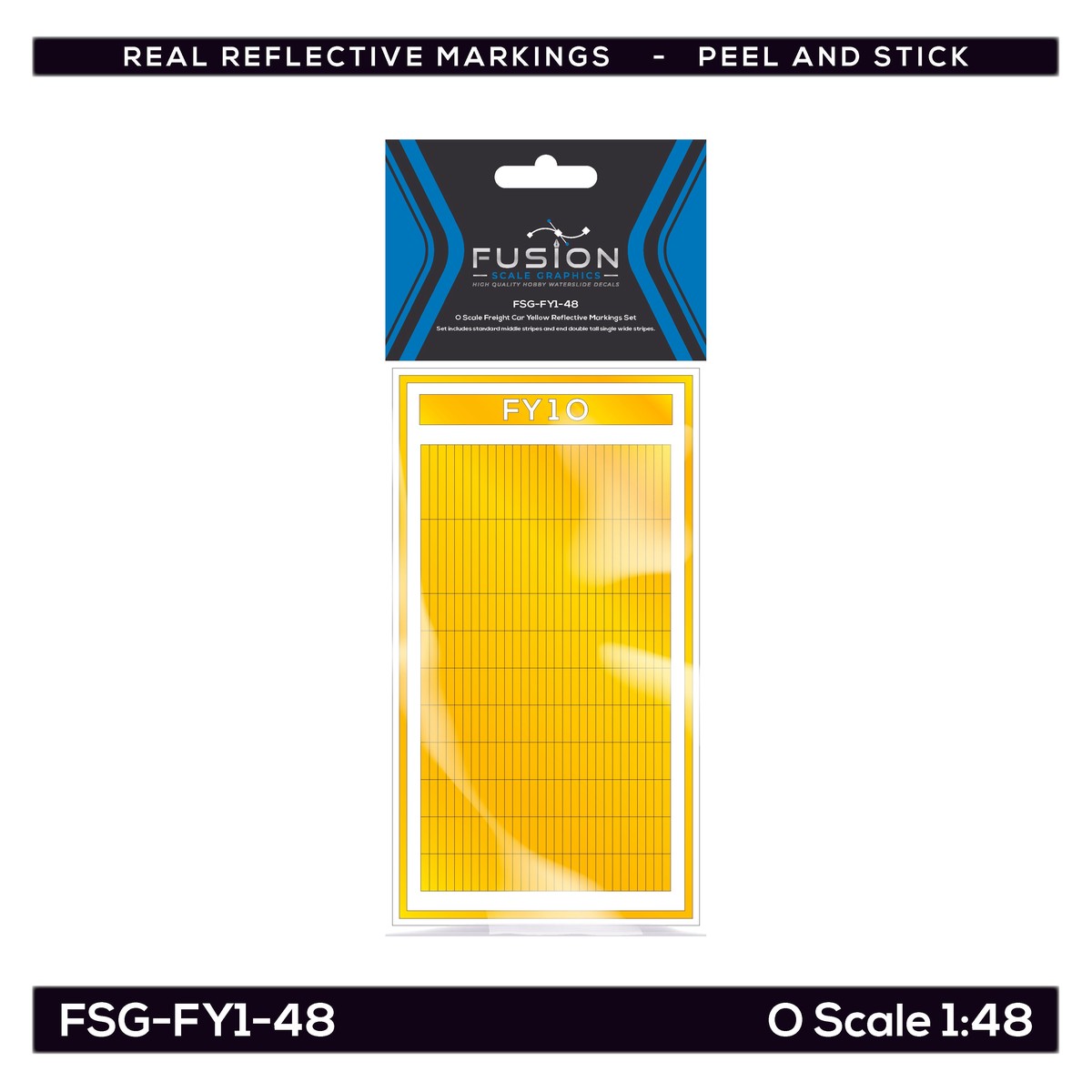 O Scale Railroad Freight Car Yellow Reflective Markings Set
