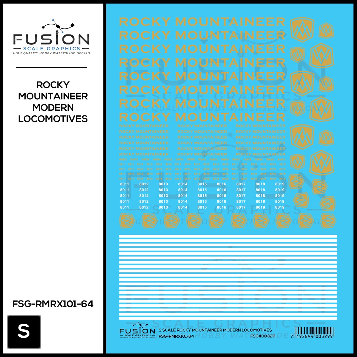 S Scale Rocky Mountaineer Modern Locomotives Decal Set