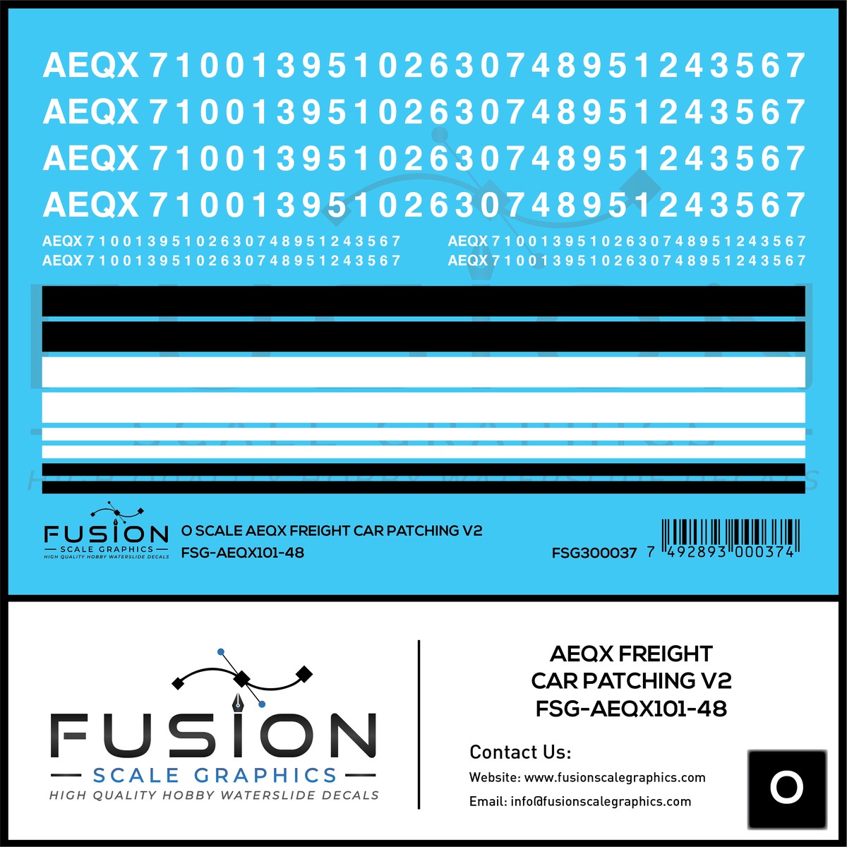 O Scale AEQX Freight Car Patching Decal Set V2