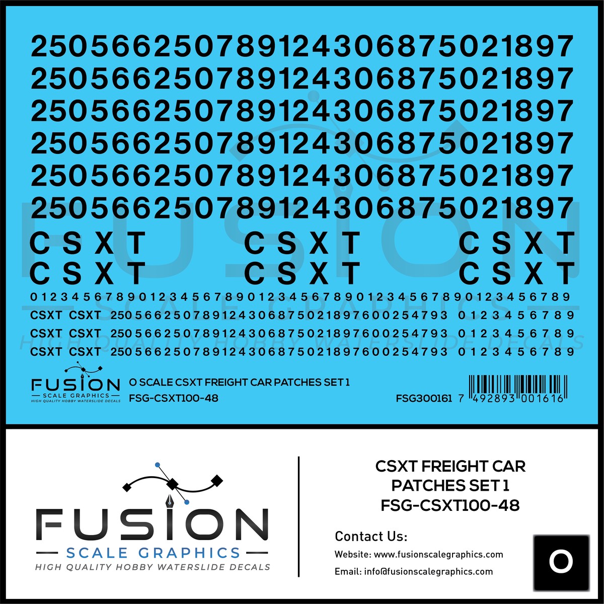 O Scale CSX Freight Car Patches Decal Set 1