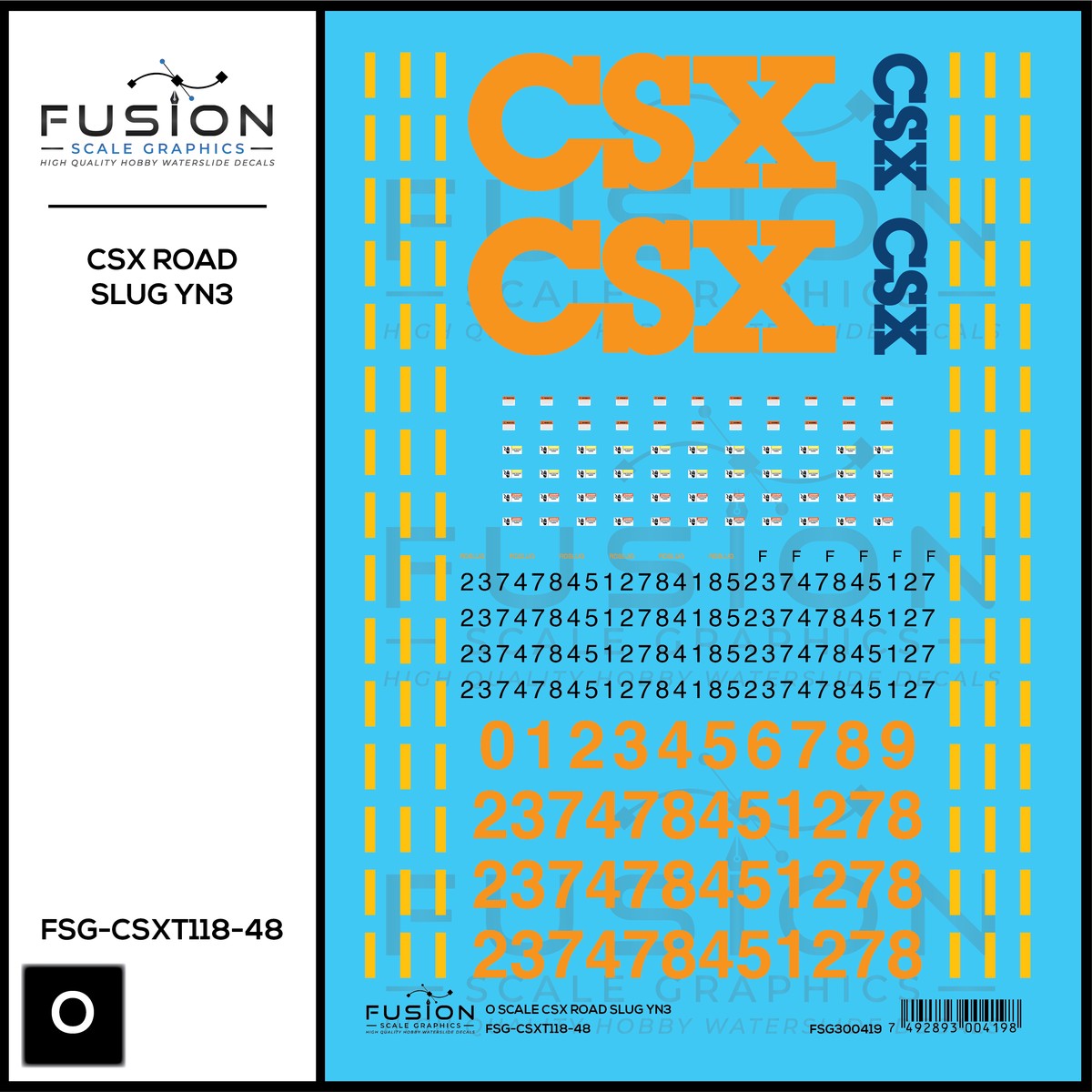O Scale CSX Road Slug YN3 Decal Set