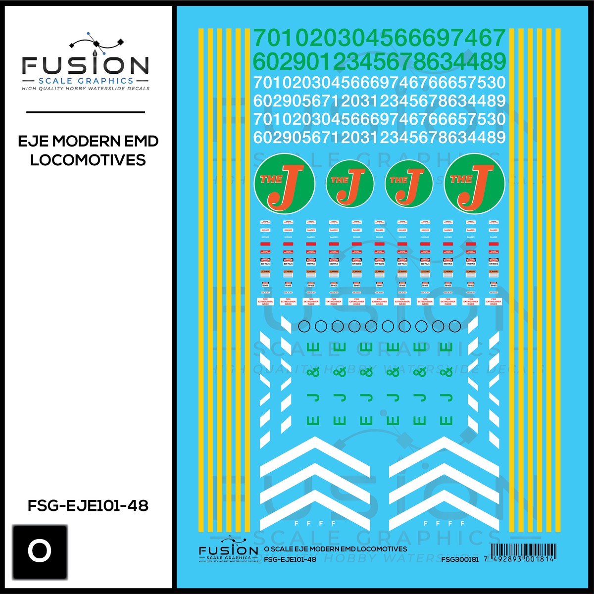 O Scale Modern EJE EMD Locomotives Decal Set