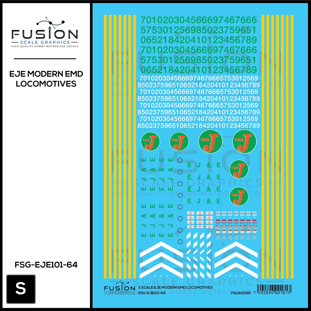 S Scale Modern EJE EMD Locomotives Decal Set