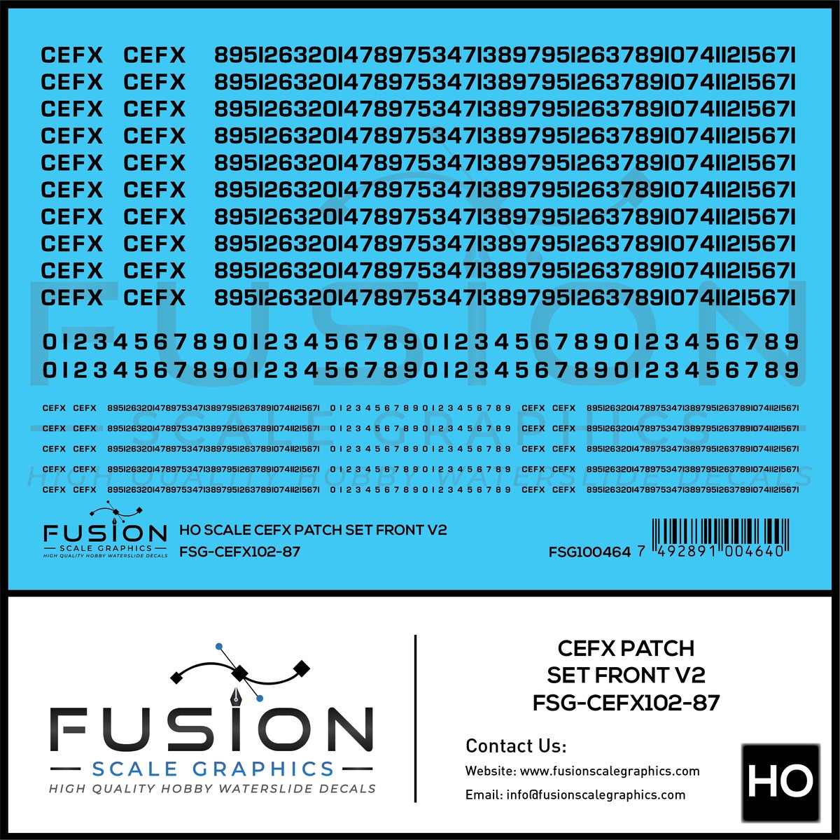 HO Scale CEFX Font V2 Patching Decal Set