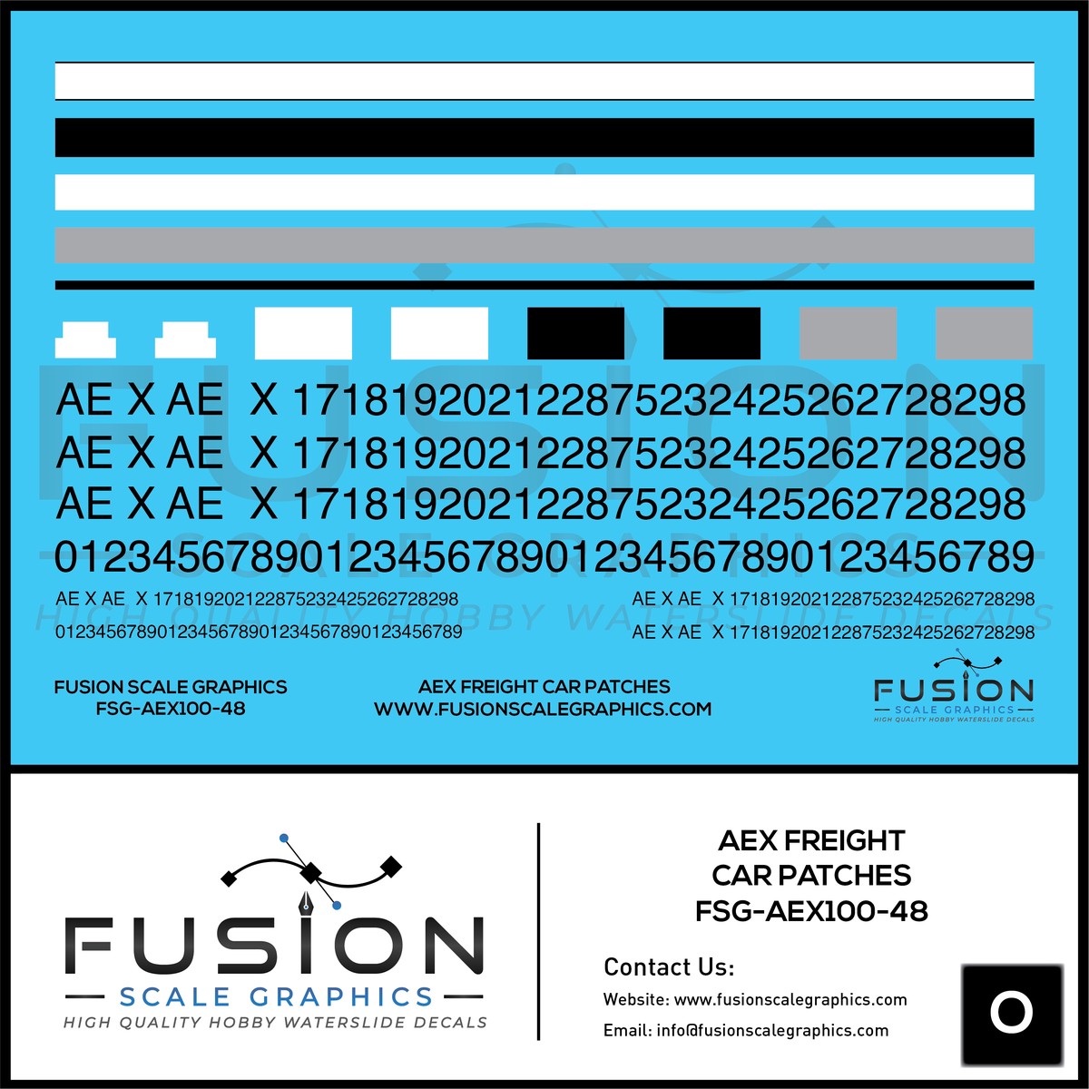 O Scale AEX 162 Series Covered Hopper Patch Decal Set