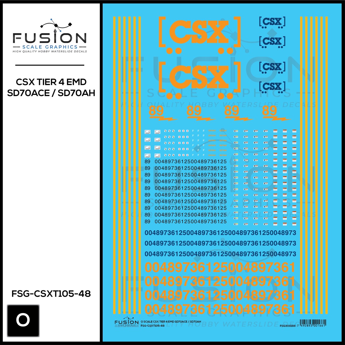 O Scale CSX EMD T4 SD70ACE SD70AH Locomotive Decal Set