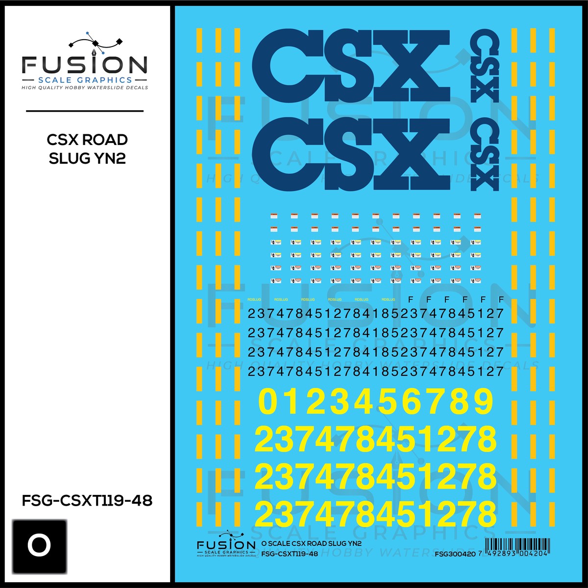 O Scale CSX Road Slug YN2 Decal Set