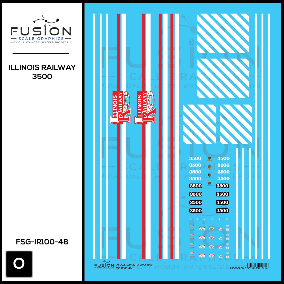 O Scale Illinois Railway EMD GP35 Locomotive Decal Set