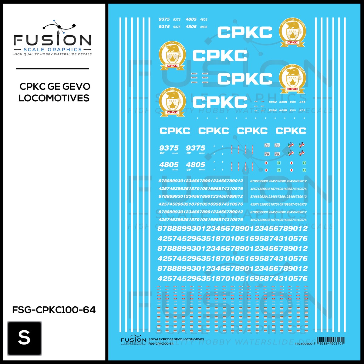 S Scale CPKC ES44AC Locomotives Decal Set