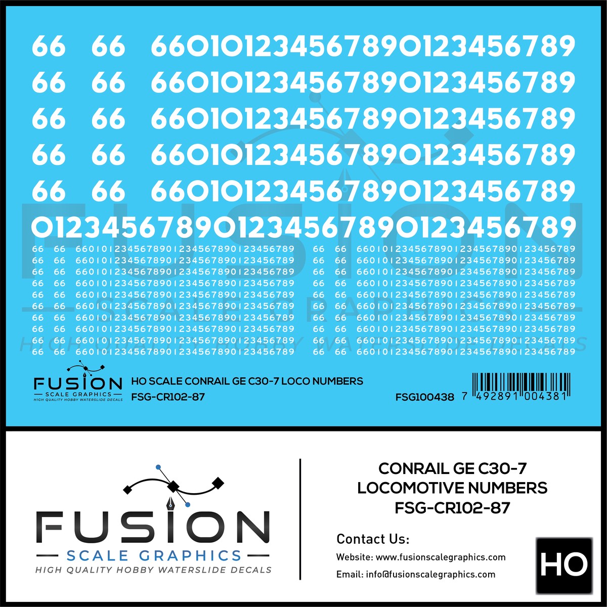 HO Scale Conrail GE C30-7 Locomotive Renumber Decal Set