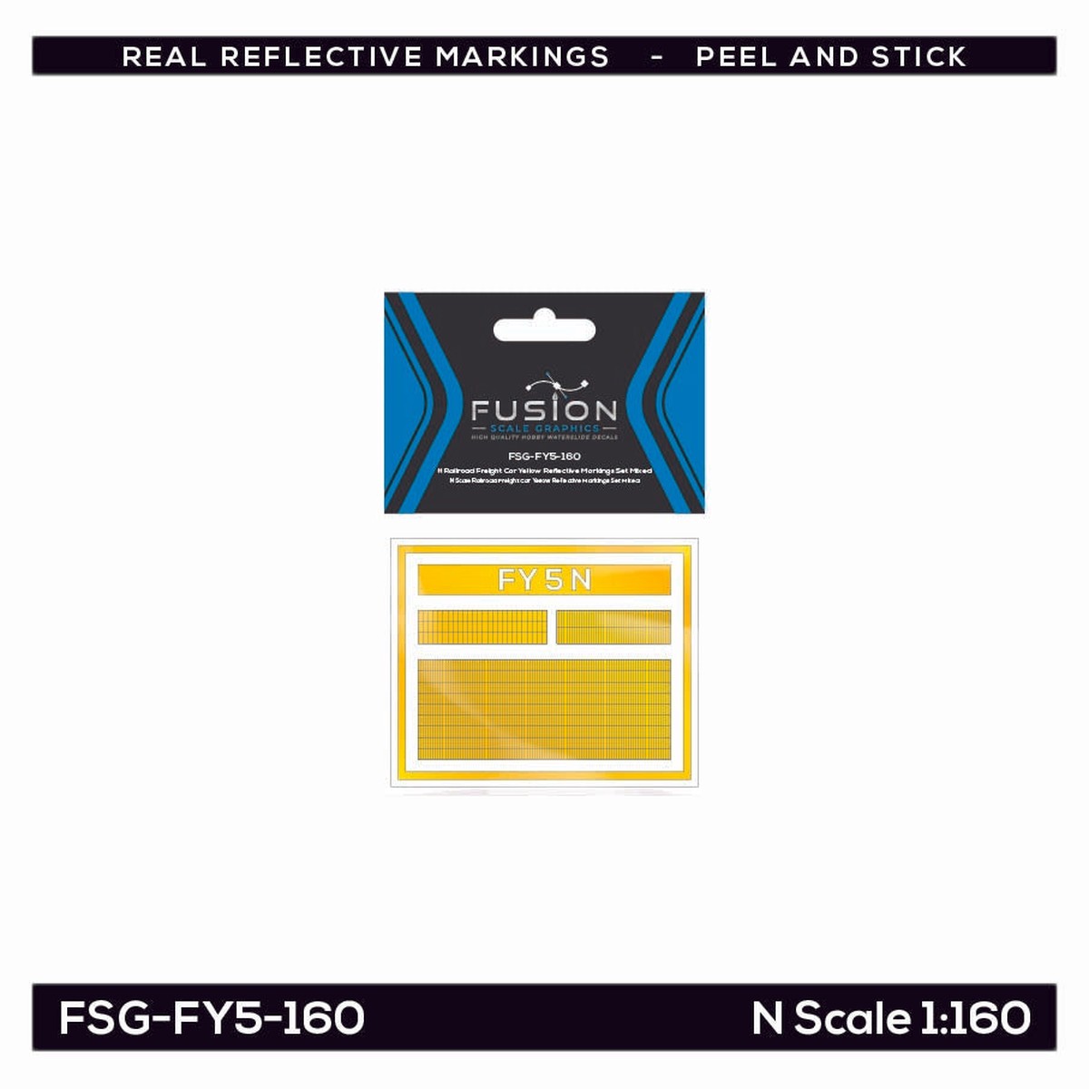 N Scale Railroad Freight Car Yellow Reflective Markings Set Mixed