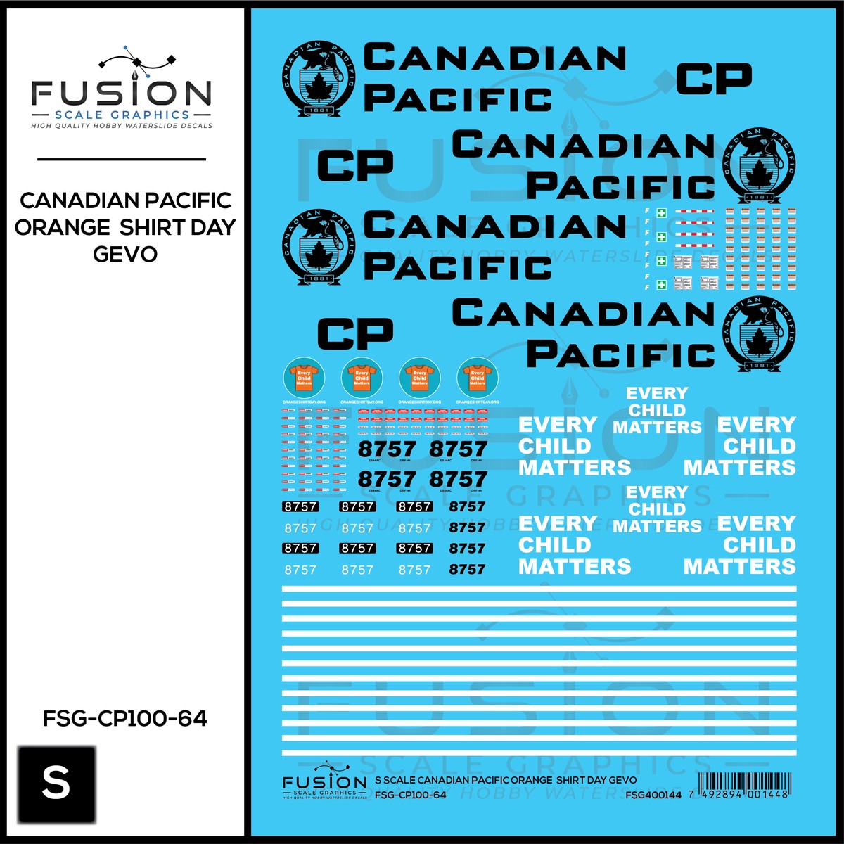 S Scale Canadian Pacific Every Child Matters GEVO Decal Set