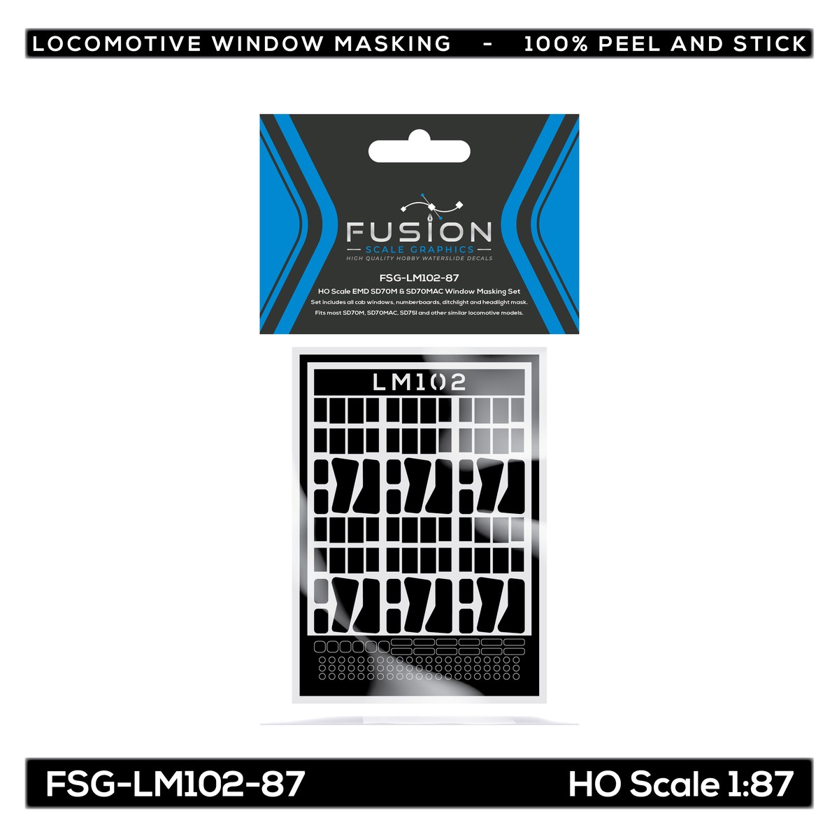 HO Scale EMD SD70M & SD70MAC Locomotive Window Masking Set