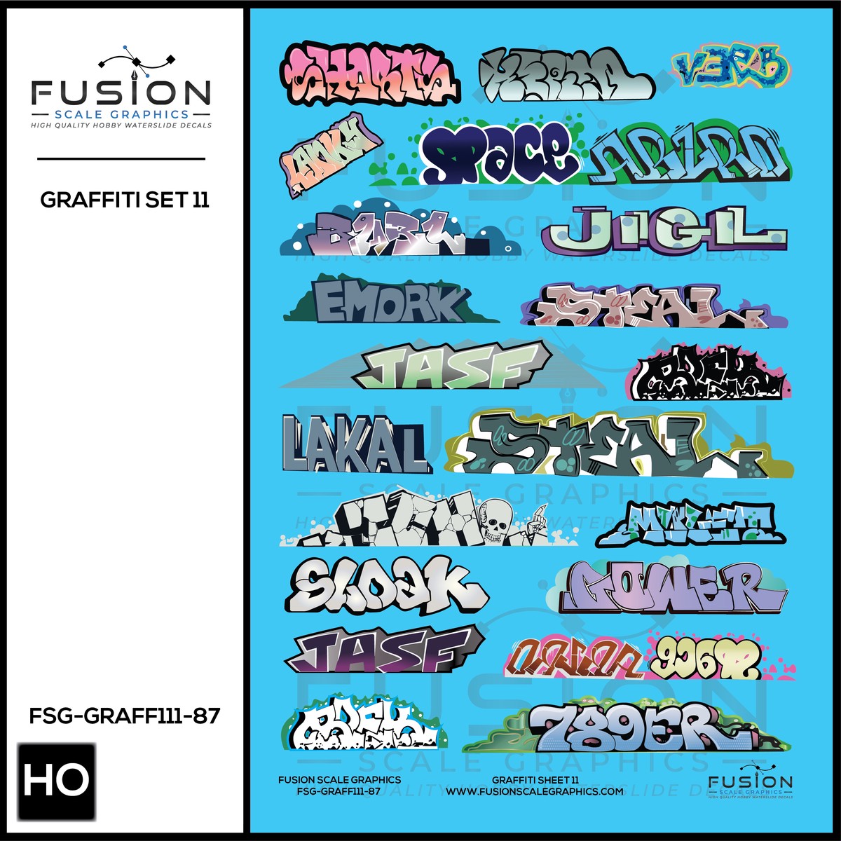 HO Scale Graffiti Decal Set 11