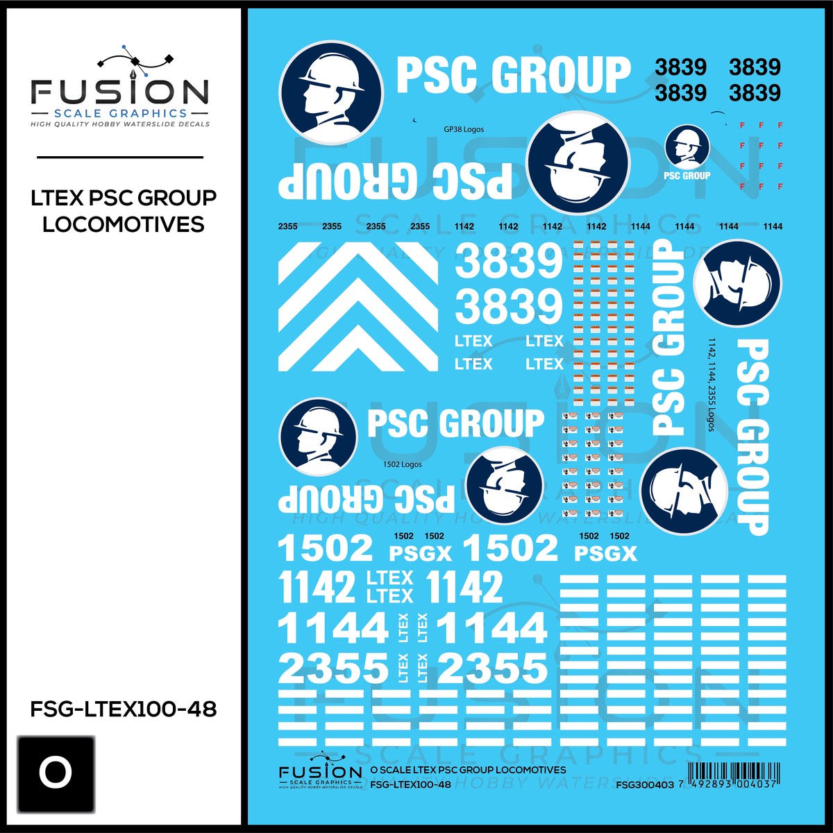 O Scale LTEX PSC Group Locomotives Decal Set