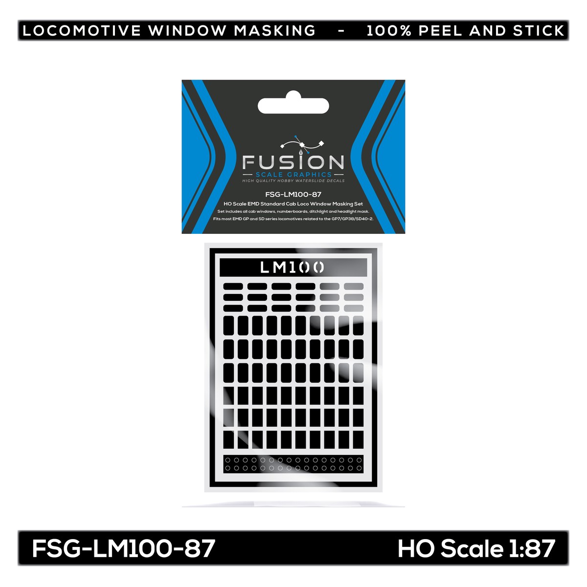 HO Scale EMD Standard Cab Locomotive Window Masking Set