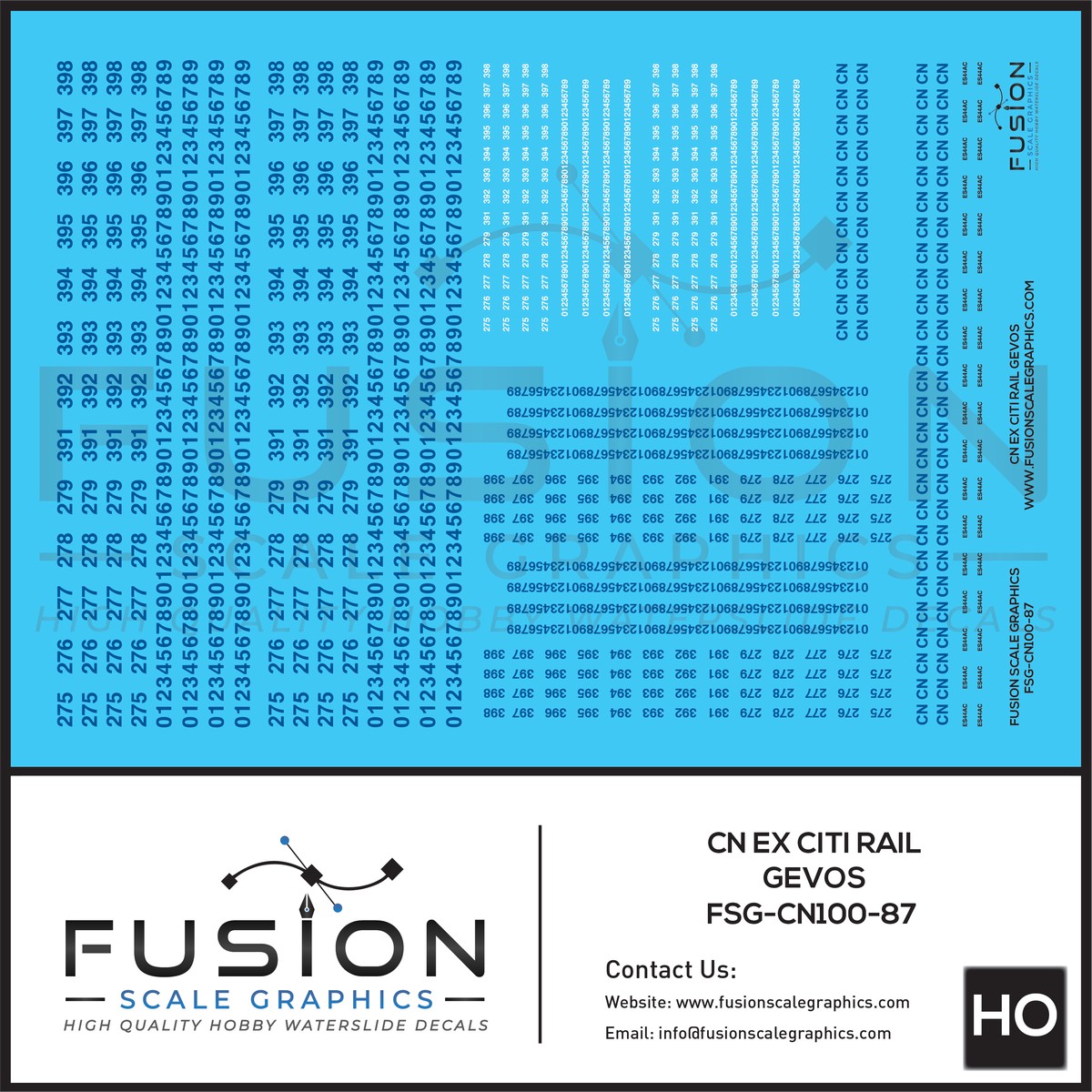 HO Scale Canadian National CN ex Citi Rail ES44AC Locomotive Patching Decal Set