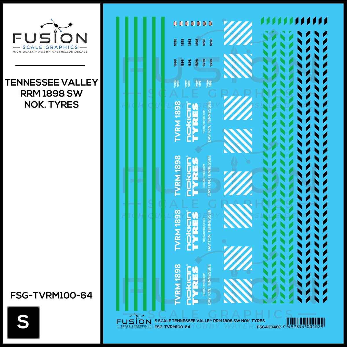 S Scale Tennessee Valley Railroad Museum 1898 Nokian Tyres Decal Set