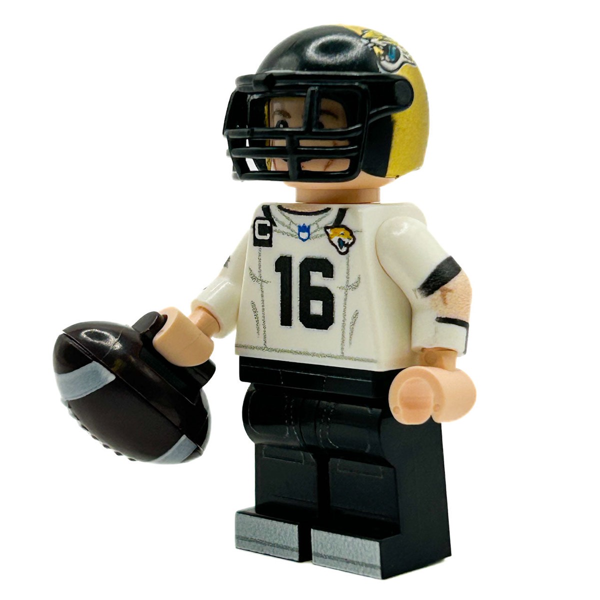 #16 QB Jax Football Player Minifig made using LEGO parts - B3 Customs