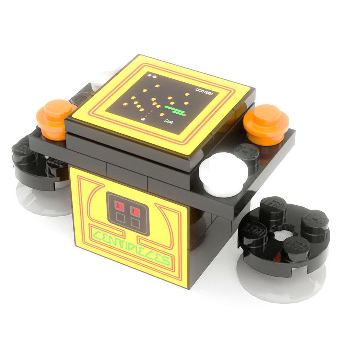 Centipieces 2-Player Classic Arcade made using LEGO parts - B3 Customs