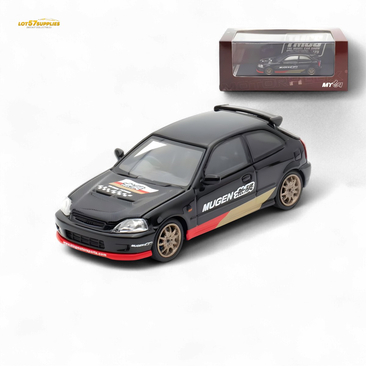 MOTORHELIX Honda Civic EK9 MUGEN Black 1:64