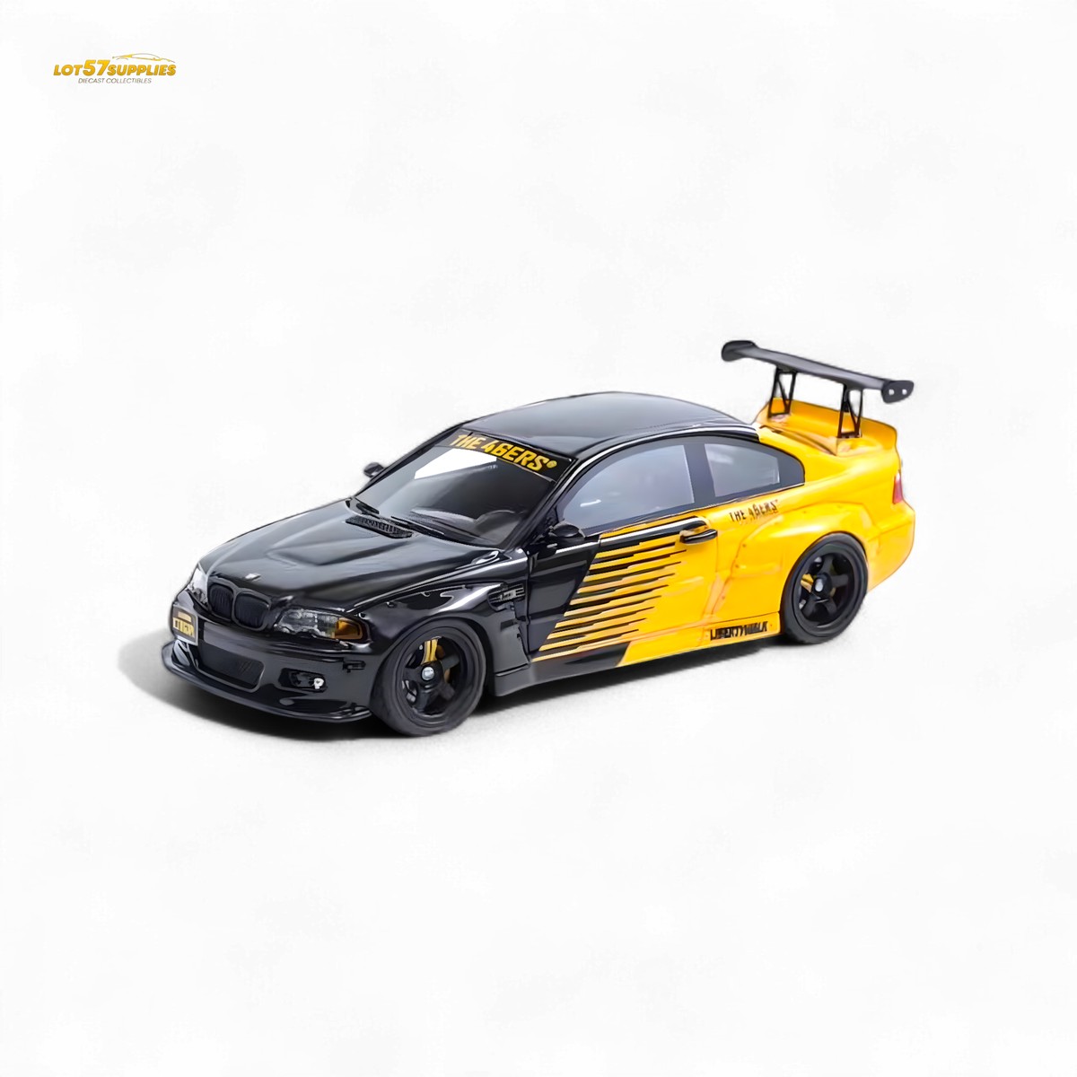 Flame BMW M3 E46 Widebody Pandem Black & Yellow 1:64