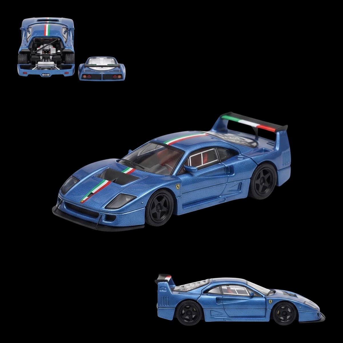 Stance Hunters Ferrari F40 LM Italian Stripe Blue 1:64