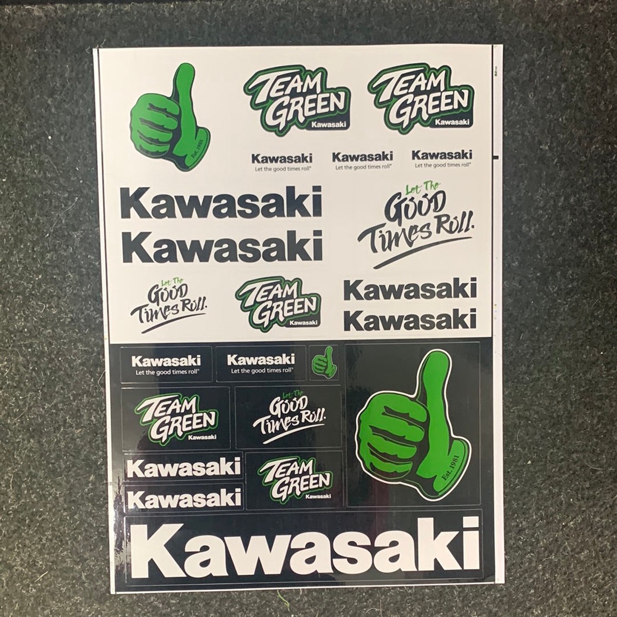 Kawasaki Team Green Sticker Sheet